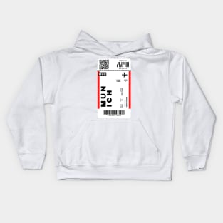 Munich Boarding Pass Germany Destination Ticket Kids Hoodie